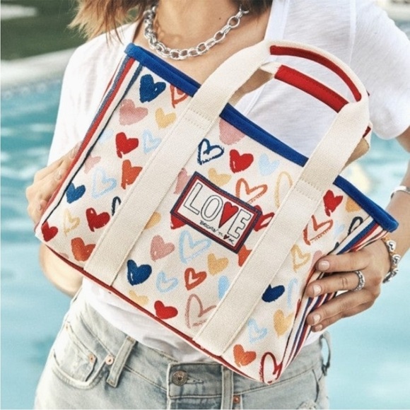 New Brighton Canvas Red White and You Mini Tote Bag - Picture 2 of 10